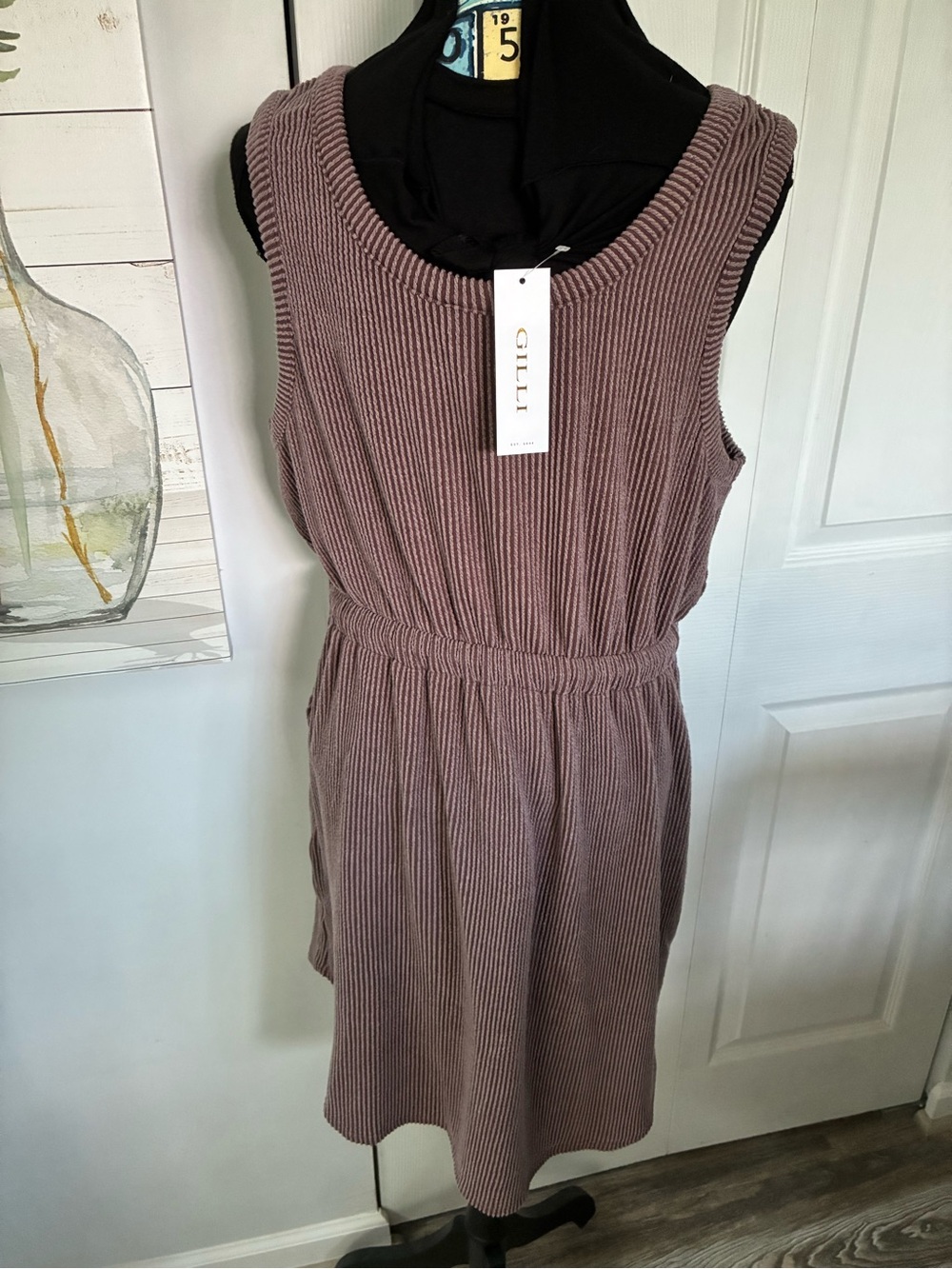 Gilli Ribbed Henley Drawstring Dress - Picture 5 of 7